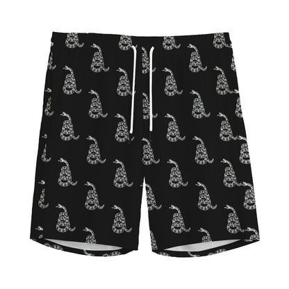 Gadsden Flag Pattern Print Men's Sports Shorts