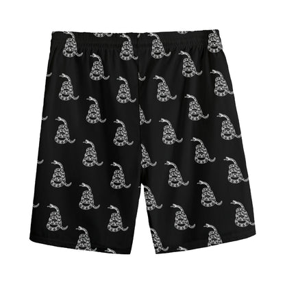 Gadsden Flag Pattern Print Men's Sports Shorts