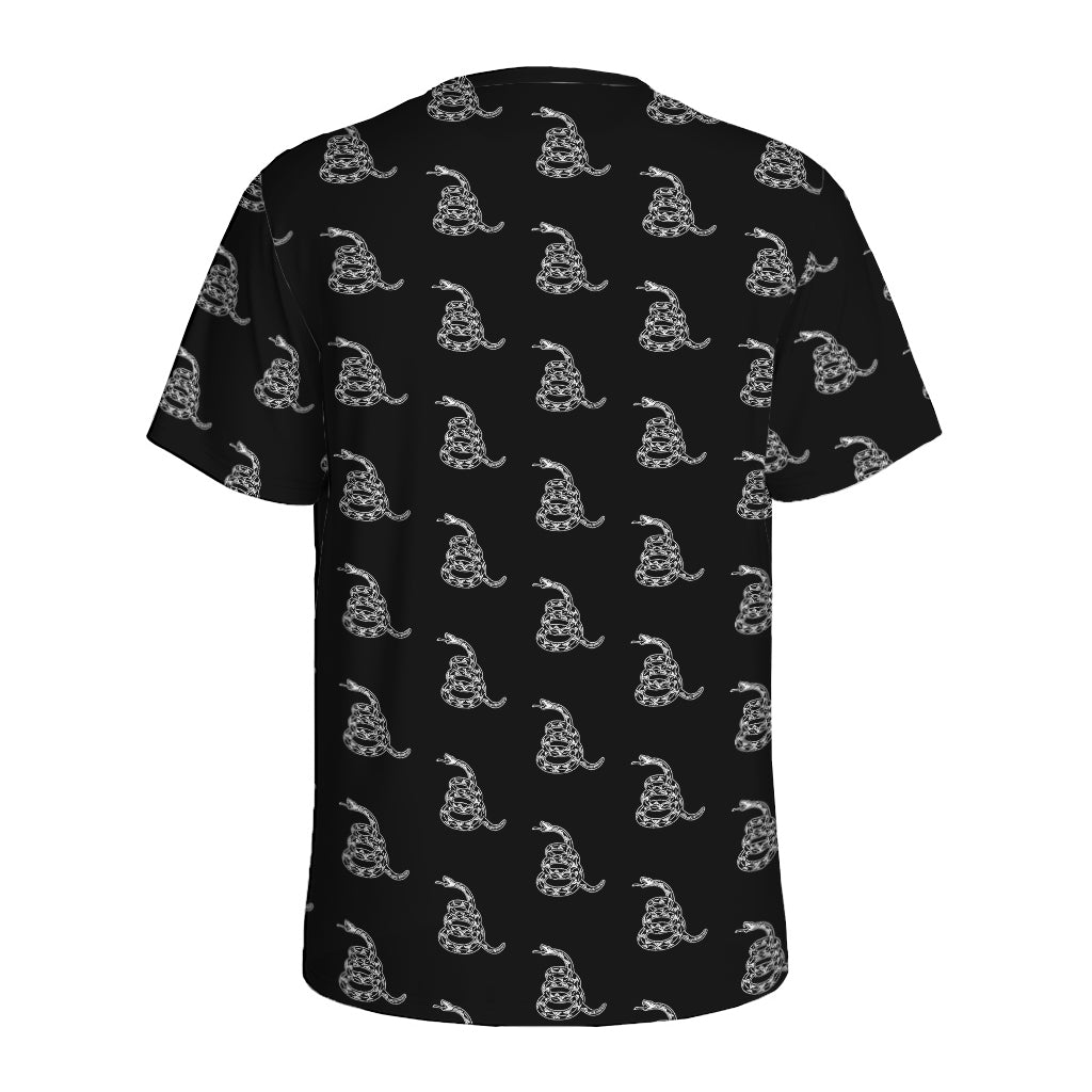 Gadsden Flag Pattern Print Men's Sports T-Shirt