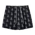 Gadsden Flag Pattern Print Mesh Shorts