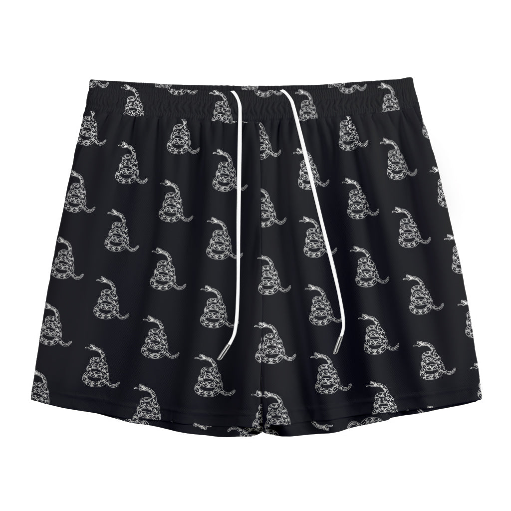 Gadsden Flag Pattern Print Mesh Shorts