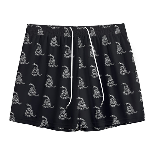 Gadsden Flag Pattern Print Mesh Shorts