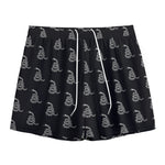 Gadsden Flag Pattern Print Mesh Shorts