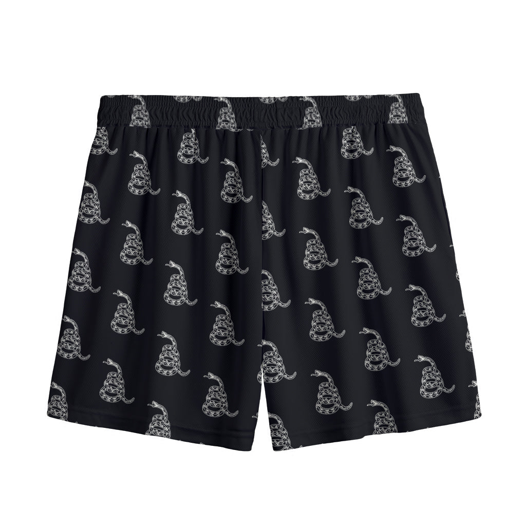 Gadsden Flag Pattern Print Mesh Shorts