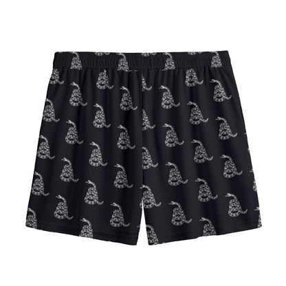 Gadsden Flag Pattern Print Mesh Shorts