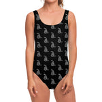 Gadsden Flag Pattern Print One Piece Swimsuit