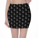 Gadsden Flag Pattern Print Pencil Mini Skirt
