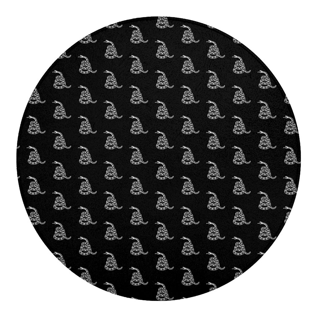 Gadsden Flag Pattern Print Round Blanket