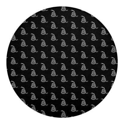 Gadsden Flag Pattern Print Round Blanket