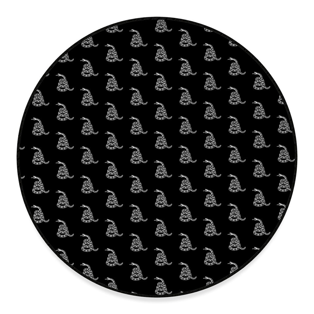 Gadsden Flag Pattern Print Round Floor Mat