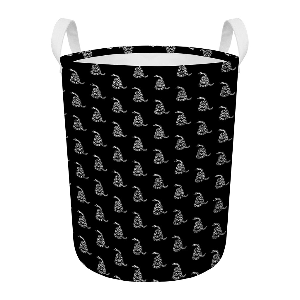 Gadsden Flag Pattern Print Round Laundry Basket