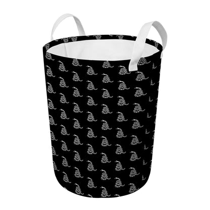 Gadsden Flag Pattern Print Round Laundry Basket