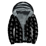 Gadsden Flag Pattern Print Sherpa Lined Zip Up Hoodie