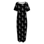 Gadsden Flag Pattern Print Short Sleeve Long Nightdress