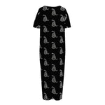 Gadsden Flag Pattern Print Short Sleeve Long Nightdress
