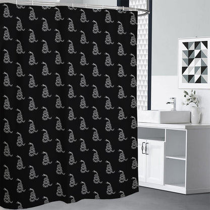 Gadsden Flag Pattern Print Shower Curtain