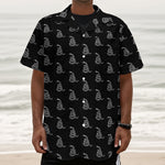 Gadsden Flag Pattern Print Textured Short Sleeve Shirt