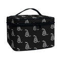 Gadsden Flag Pattern Print Travel Makeup Bag