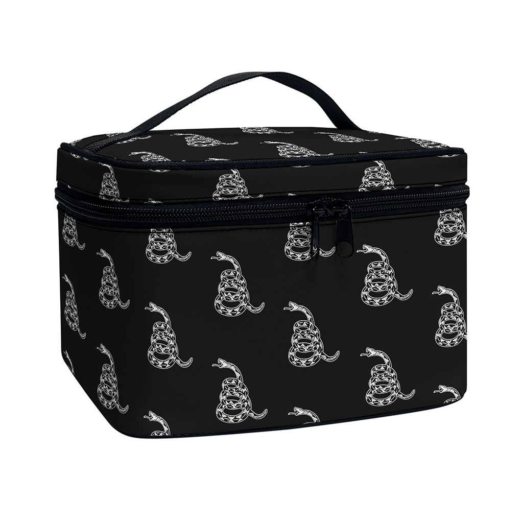 Gadsden Flag Pattern Print Travel Makeup Bag