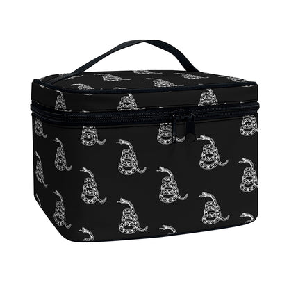 Gadsden Flag Pattern Print Travel Makeup Bag