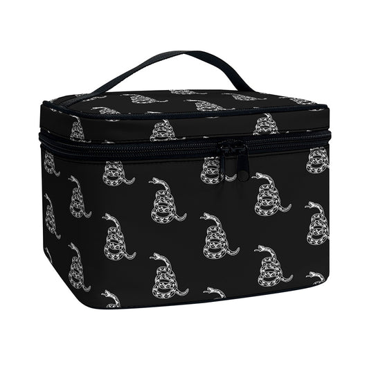 Gadsden Flag Pattern Print Travel Makeup Bag