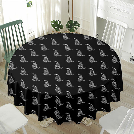 Gadsden Flag Pattern Print Waterproof Round Tablecloth