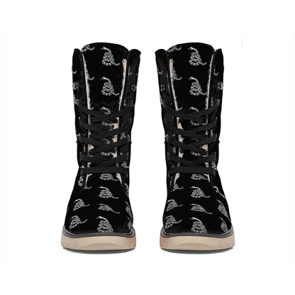 Gadsden Flag Pattern Print Winter Boots