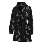 Gadsden Flag Pattern Print Women's Bathrobe