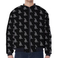 Gadsden Flag Pattern Print Zip Sleeve Bomber Jacket