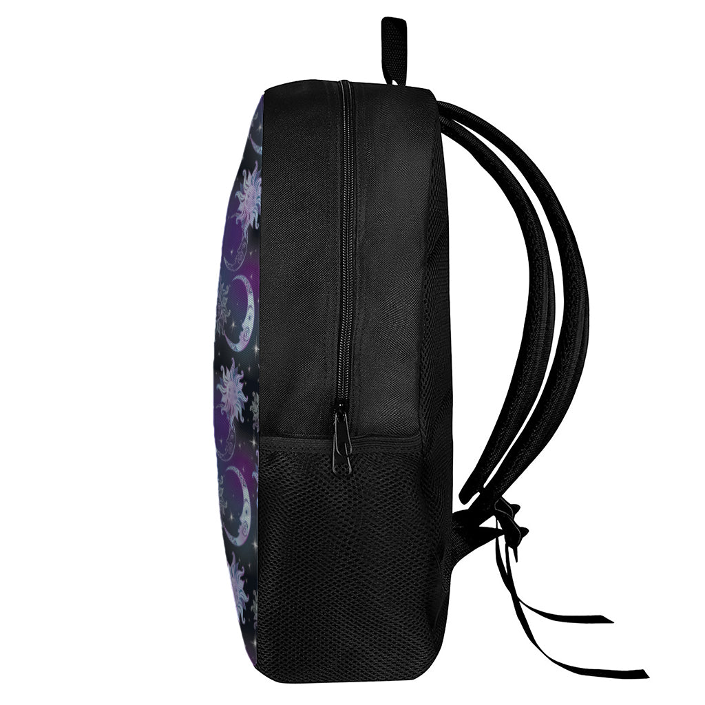Galaxy Celestial Sun And Moon Print 17 Inch Backpack