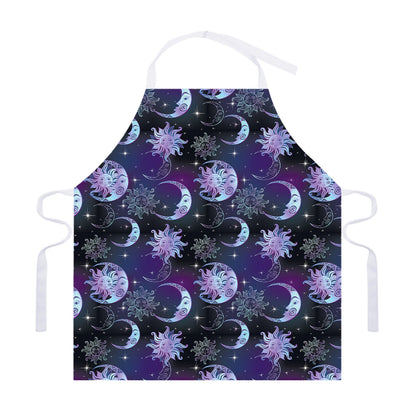 Galaxy Celestial Sun And Moon Print Adjustable Apron