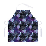 Galaxy Celestial Sun And Moon Print Adjustable Apron