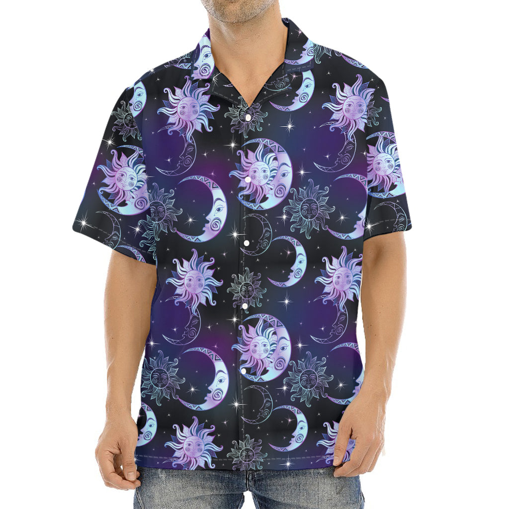 Galaxy Celestial Sun And Moon Print Aloha Shirt