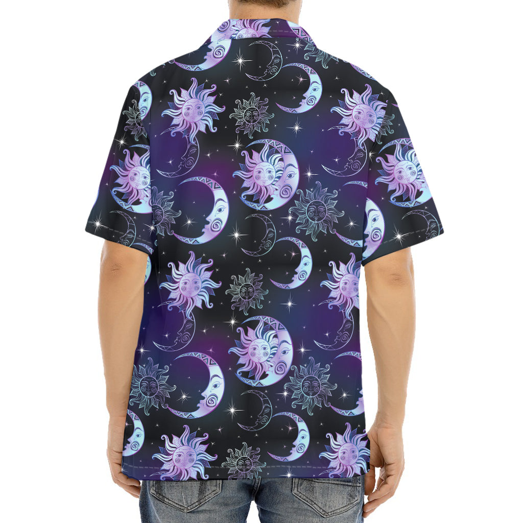Galaxy Celestial Sun And Moon Print Aloha Shirt