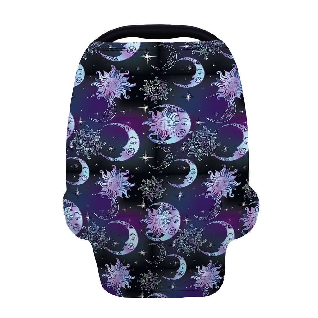Galaxy Celestial Sun And Moon Print Baby Seat Cover