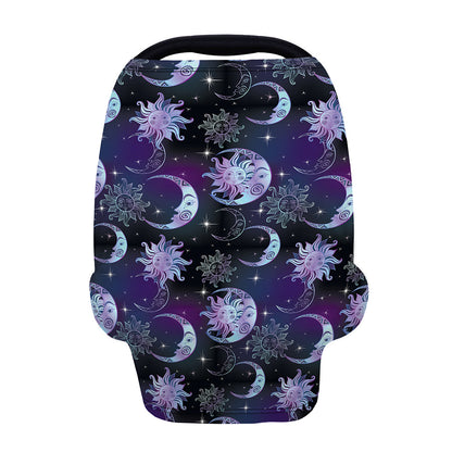 Galaxy Celestial Sun And Moon Print Baby Seat Cover