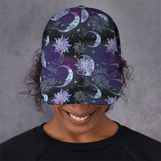 Galaxy Celestial Sun And Moon Print Baseball Cap