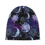 Galaxy Celestial Sun And Moon Print Beanie