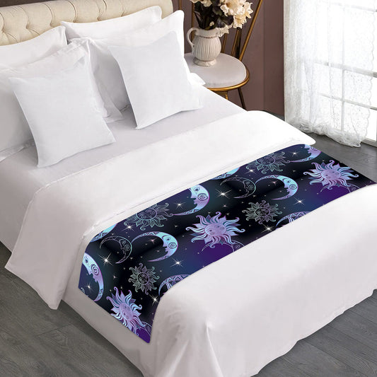 Galaxy Celestial Sun And Moon Print Bed Runner