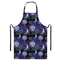 Galaxy Celestial Sun And Moon Print Bib Apron With Pocket