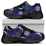 Galaxy Celestial Sun And Moon Print Black Chunky Shoes