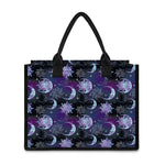 Galaxy Celestial Sun And Moon Print Canvas Tote Bag