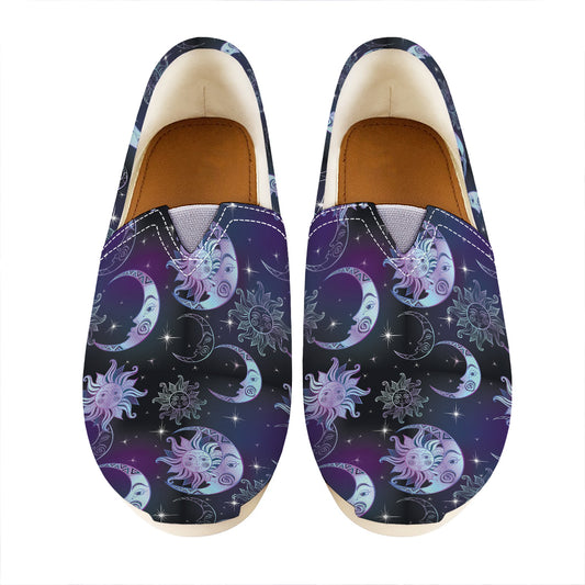 Galaxy Celestial Sun And Moon Print Casual Shoes