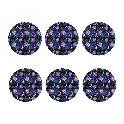 Galaxy Celestial Sun And Moon Print Coaster Set