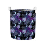 Galaxy Celestial Sun And Moon Print Collapsible Laundry Basket
