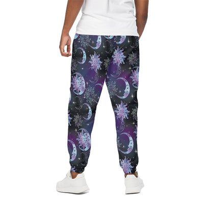 Galaxy Celestial Sun And Moon Print Cotton Pants