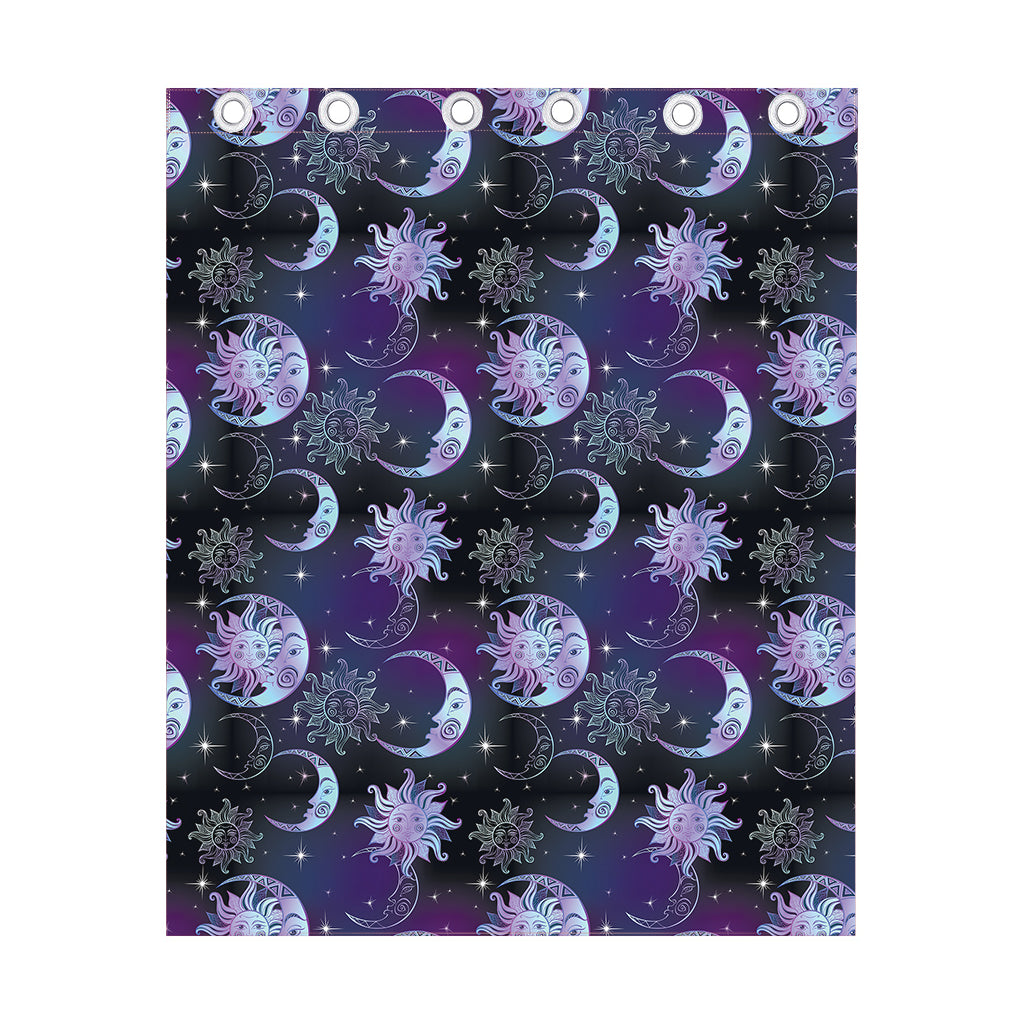 Galaxy Celestial Sun And Moon Print Curtain