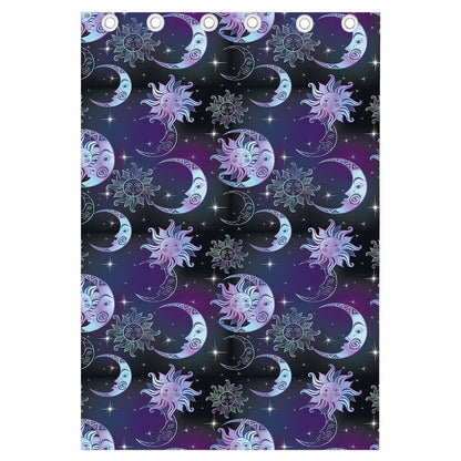 Galaxy Celestial Sun And Moon Print Curtain