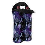 Galaxy Celestial Sun And Moon Print Double Neoprene Wine Tote