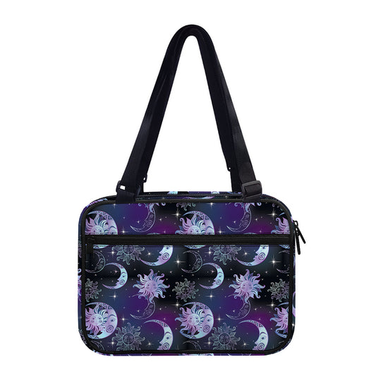 Galaxy Celestial Sun And Moon Print Double Strap Bible Bag